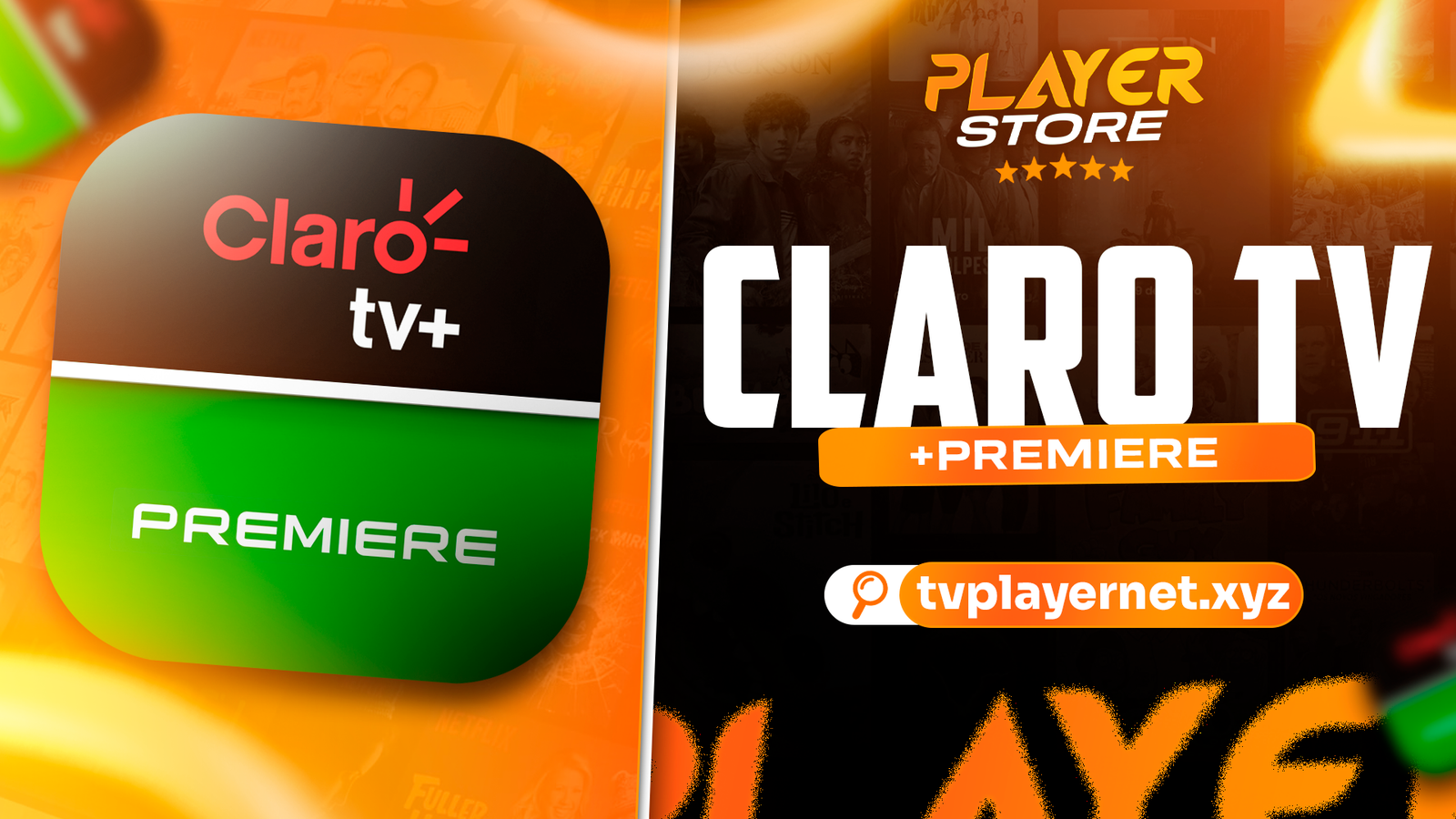 TELA CLARO TV + PREMIERE +12 adicionais